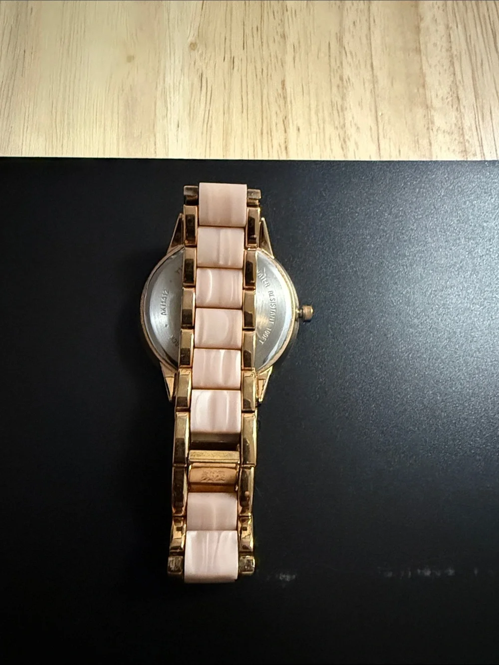 Anne Klein Rose Pink and Gold Round Dial Bracelet Watch